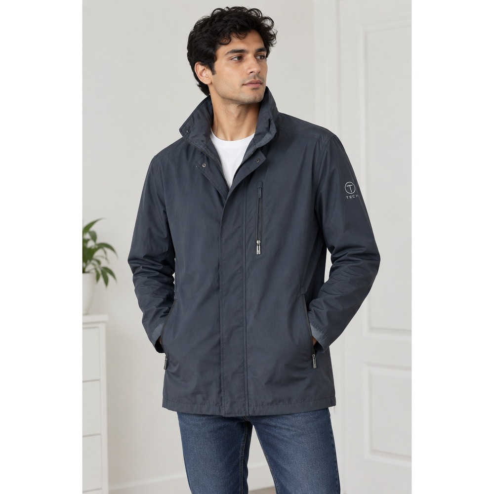 T-Tech by Tumi Mens XL Gray Lightweight Windbreaker Full Zip Jacket RN 128192